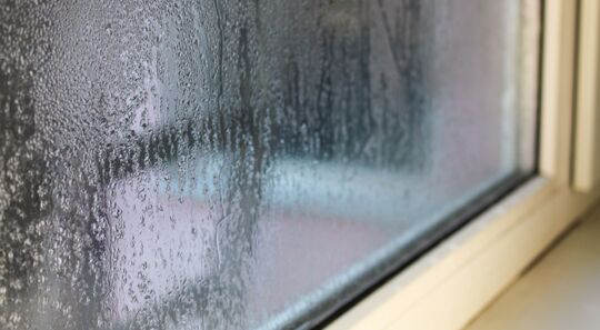 Beschlagenes Fenster mit Schimmelbefall